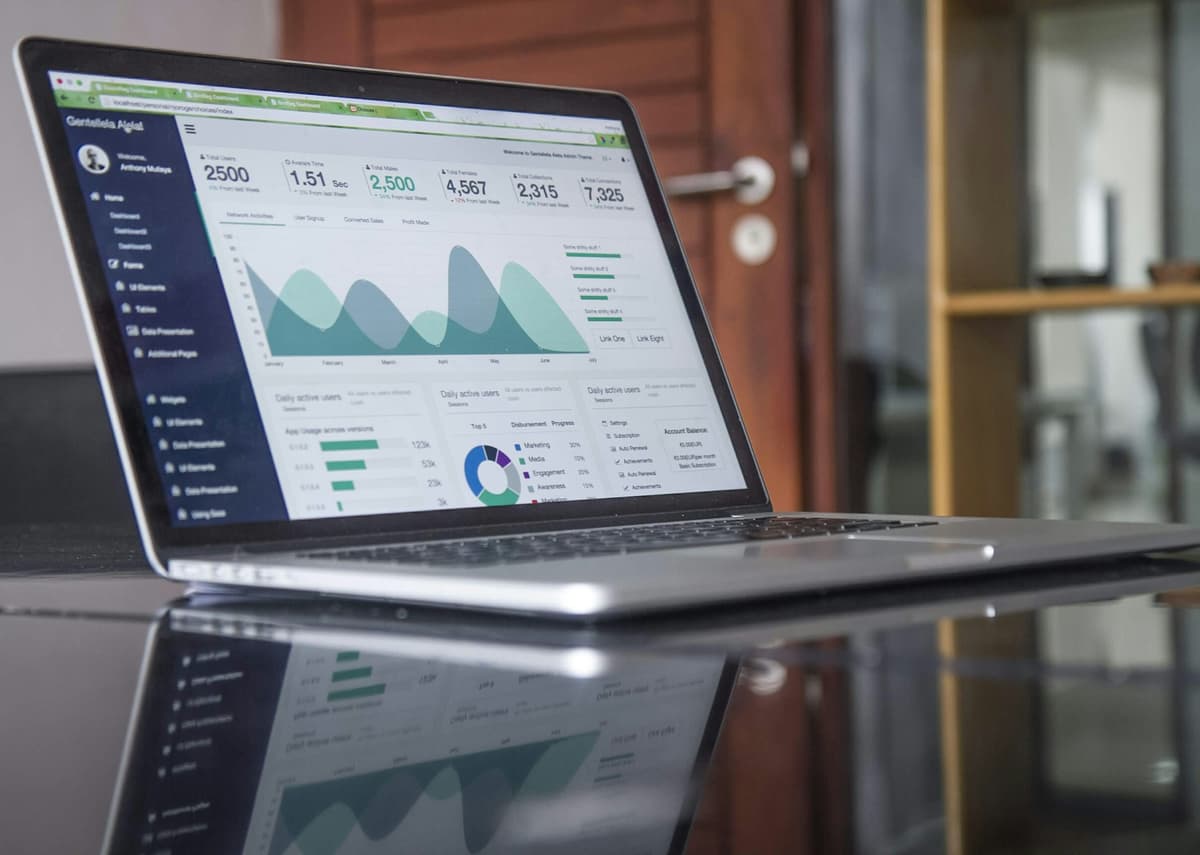 Marketing dashboard showing website analytics and search performance for an Indian business