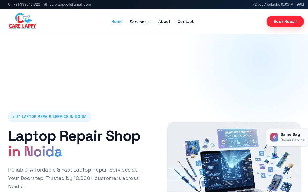 CareLappy: #1 Laptop Repair Service Website in Noida